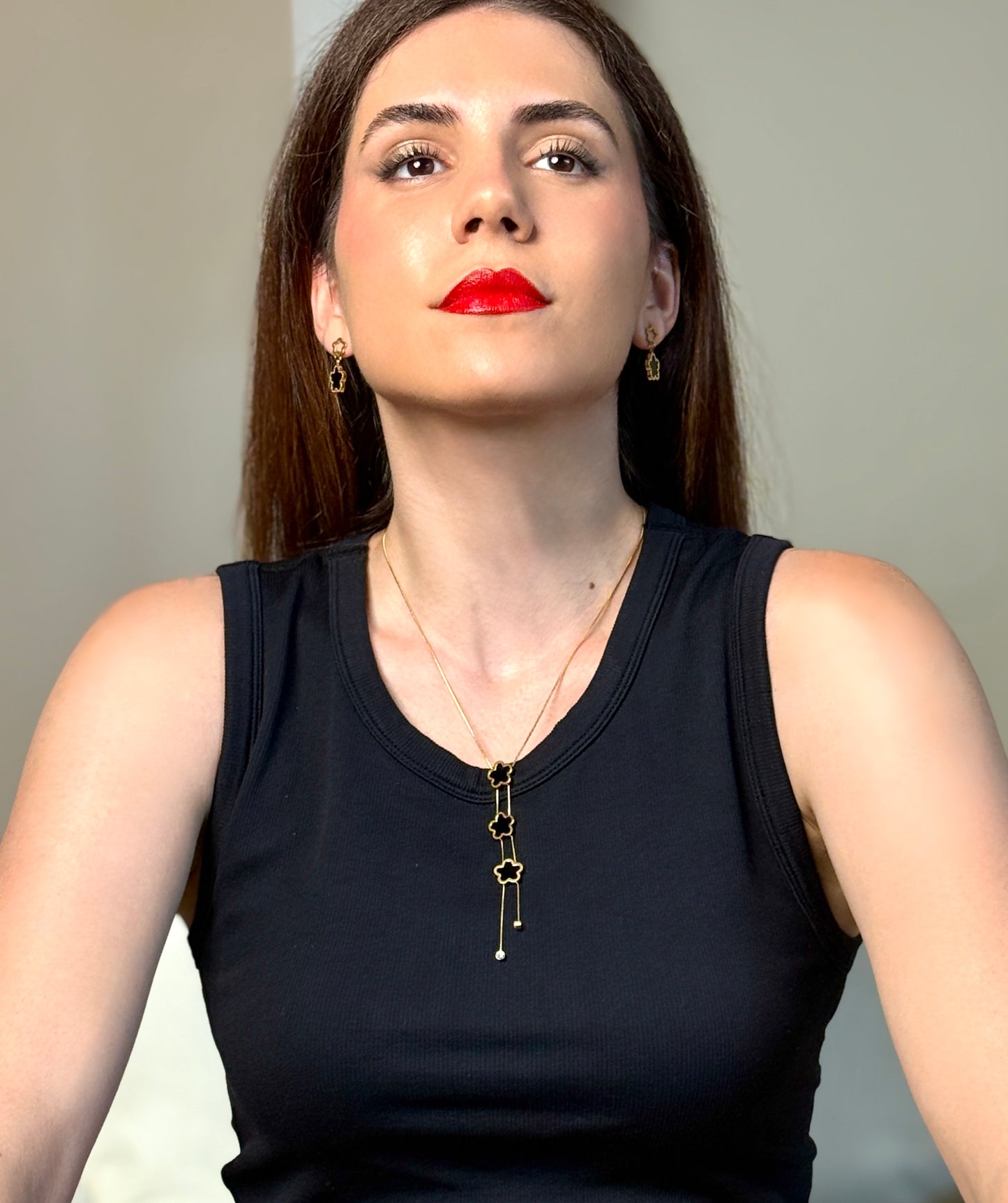 18 kt gold plated stainless steel necklace