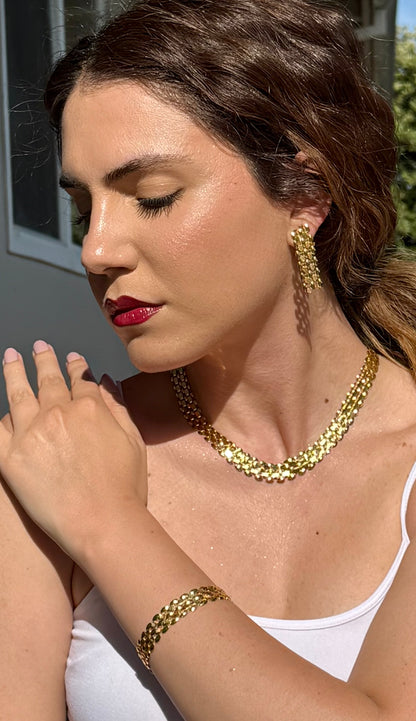 18 kt plated gold set