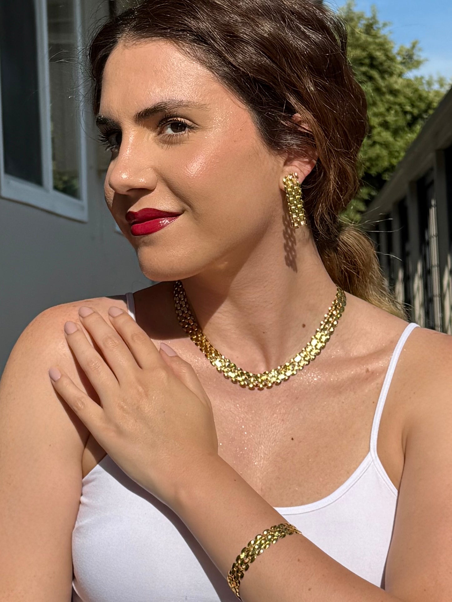 18 kt plated gold set