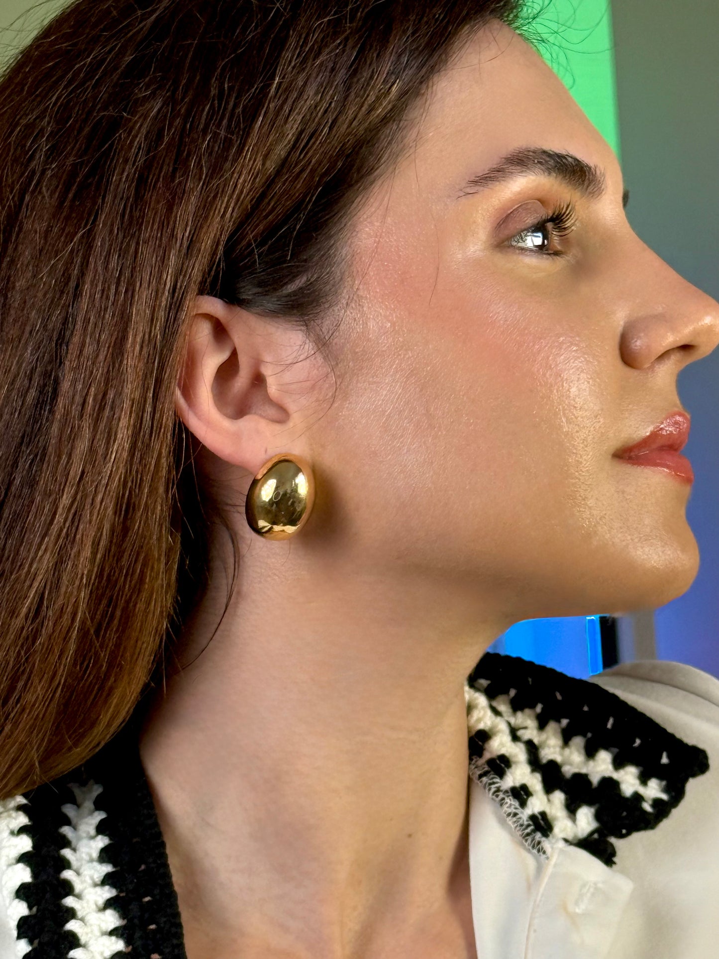 18 kt plated gold earings