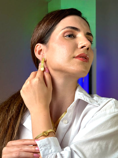 18 kt plated gold set of 3