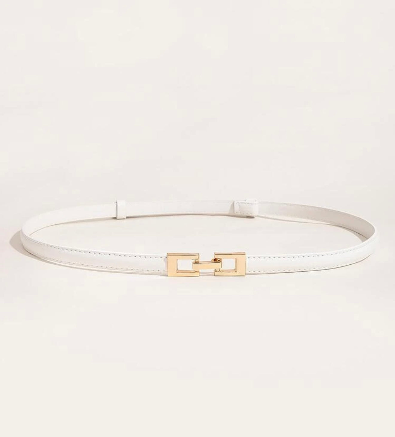 Adjustable Fit Leather Belt – High-Quality Dry Leather in White color
