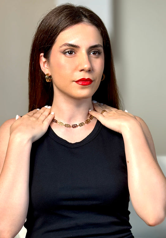 18 kt gold plated stainless steel necklace