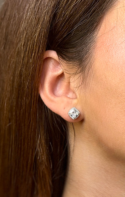 925 sterling silver square earings