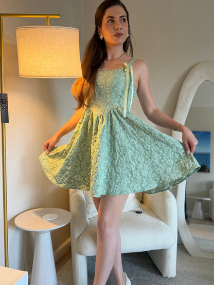 Mint Lace Fit-and-Flare Sundress