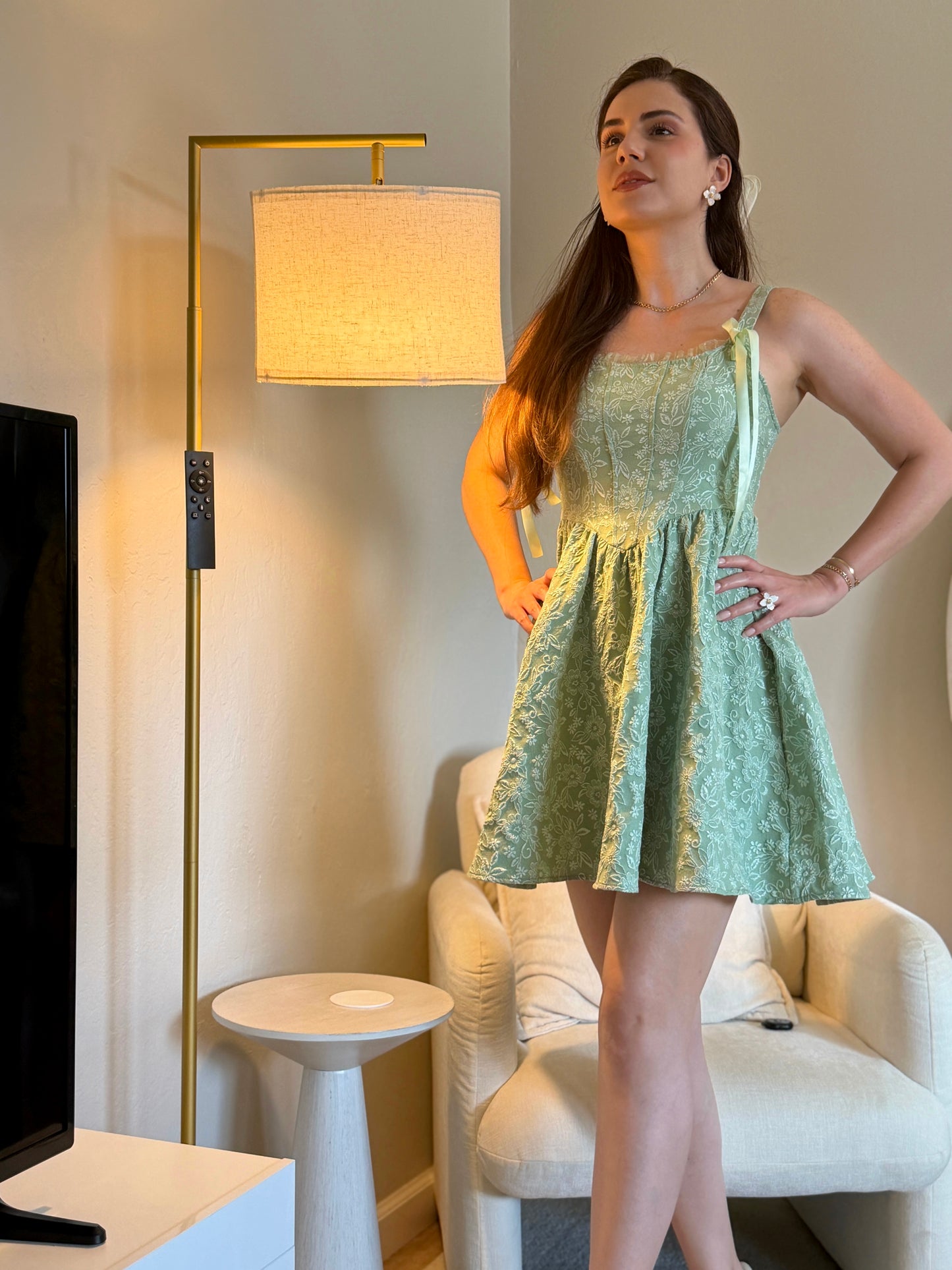 Mint Lace Fit-and-Flare Sundress